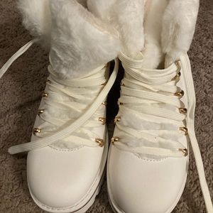 White winter boots